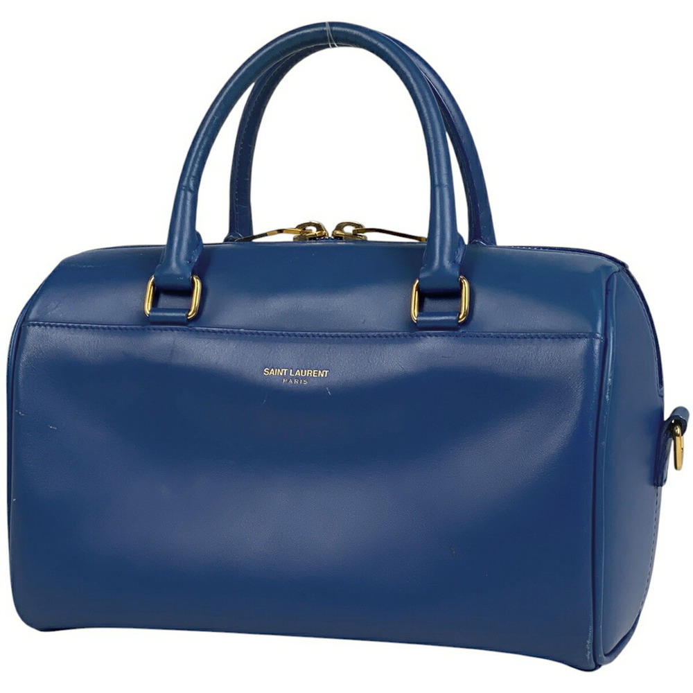 Saint Laurent Baby Duffle Handbag Shoulder Bag Leather Blue - Picture 1 of 7